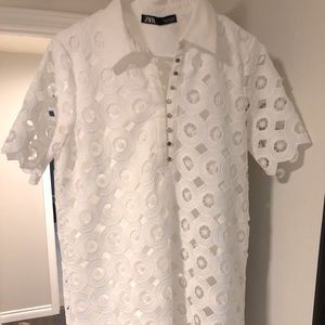 Zara white eyelet dress